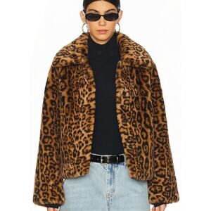 NWTGS Sanctuary Leopard FAUX FUR Short Coat SZ L